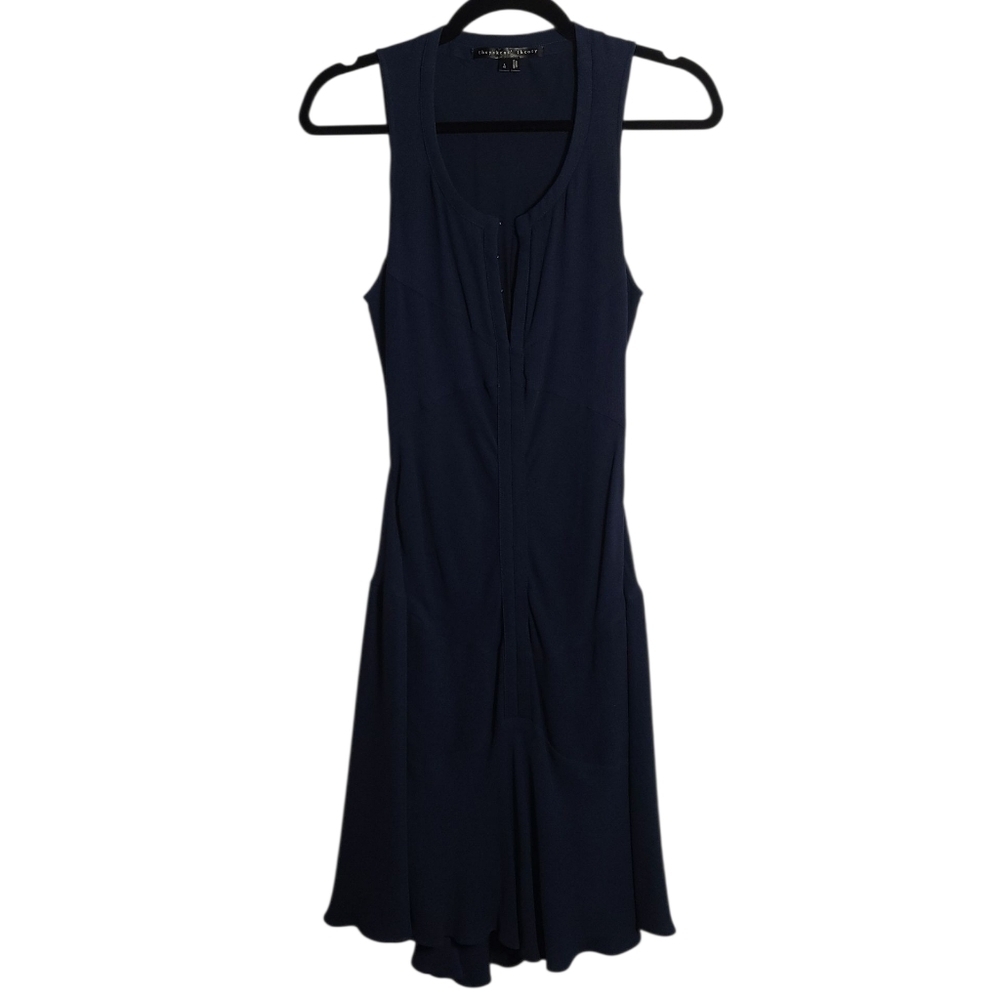THEYSKENS' THEORY' Silk Midnight Blue Mini Dress Size US 6 EUR 40